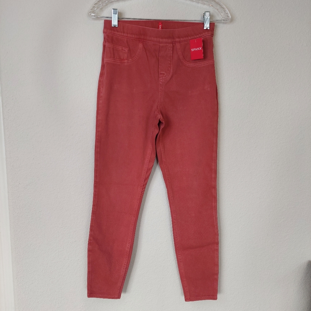 SPANX Jean-ish Ankle Leggings In Island Red Size Small NWT